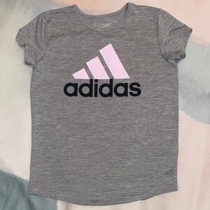 Adidas Girls Gray Pink T-Shirt Size 14 Large NEW